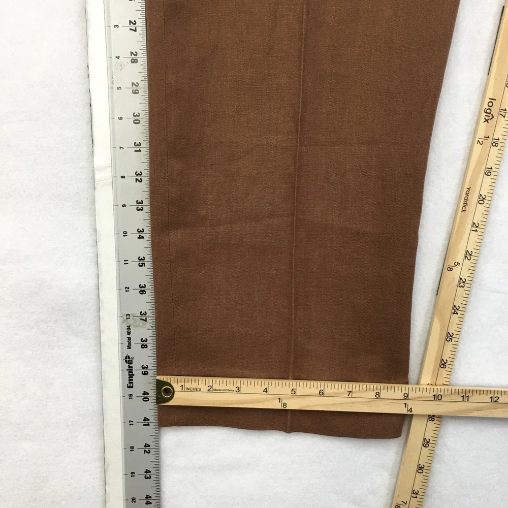 Paul Fredrick Mens 100% Linen Flat Front Dress Pants Size 40 Business Casual